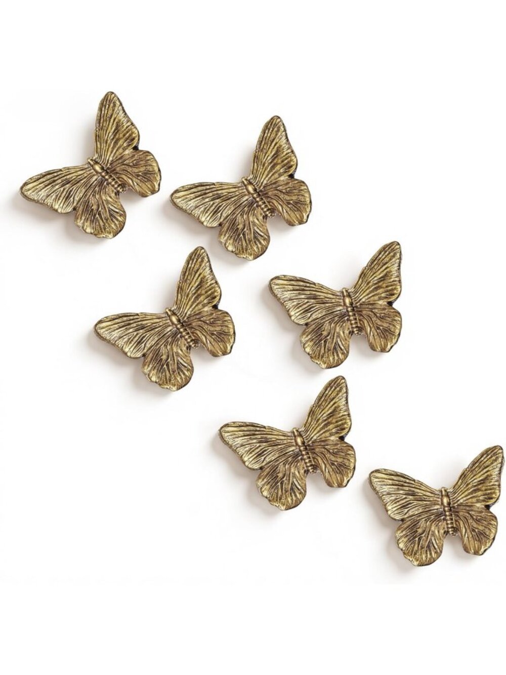 6 Pcs Vintage Gold 3D Butterfly Wall Art Sculpture - Elegant Home Decor